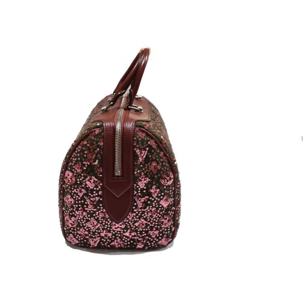 Speedy Felt Bag Boston Bag Monogram Sunshine Express Pink Wine Red Leather - Picture 3 of 10